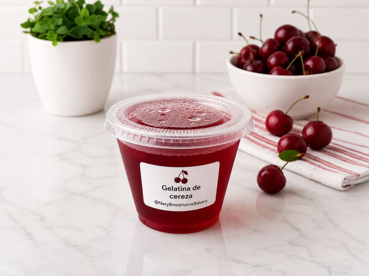 Gelatina refrescante cereza