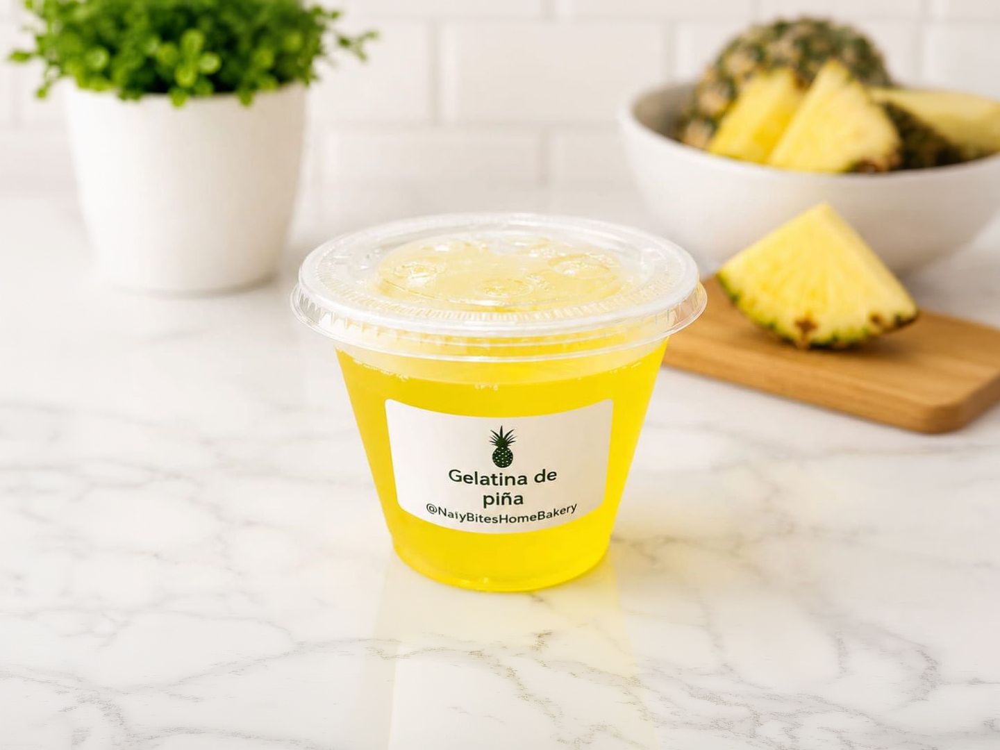 Gelatina refrescante piña
