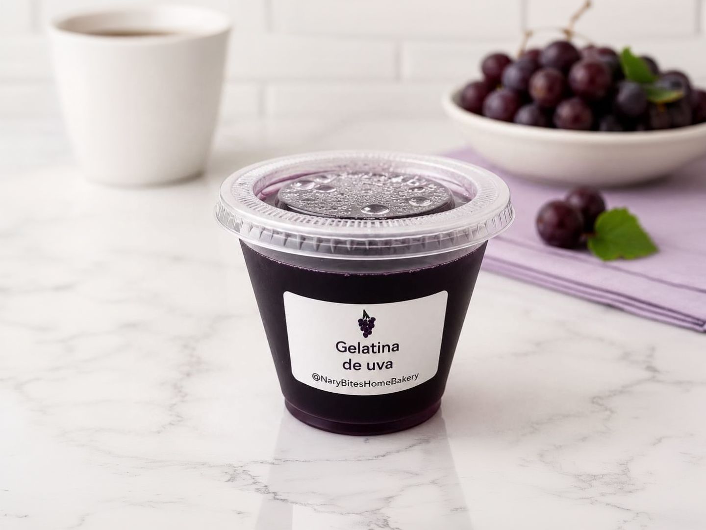 Gelatina refrescante uva