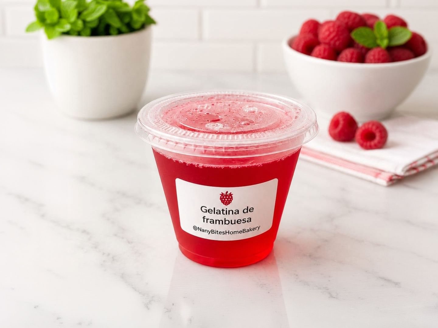 Gelatina refrescante frambuesa