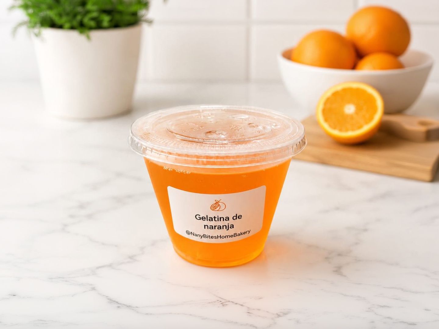 Gelatina refrescante naranja