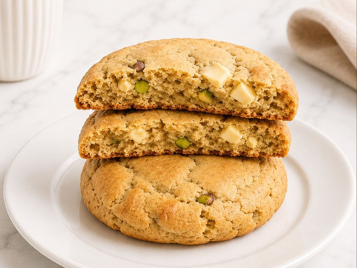 Pistacho y chocolate blanco